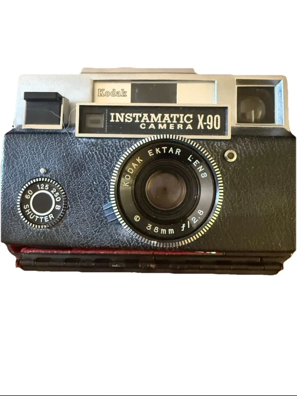 Kodak Instamatic X-90 Camera with Black Body and Red Case Interior